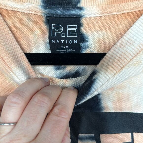 PE Nation Score Runner Sweatshirt Coral Gold Tie Dye size small/ petite - Picture 8 of 13